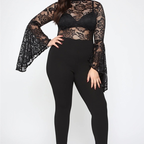 NWT FAME MONSTER LACE JUMPSUIT BLACK SIZE 3X - Picture 6 of 13